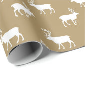 茶色の国のムース模様の包装紙 ラッピングペーパー (ロールコーナー)