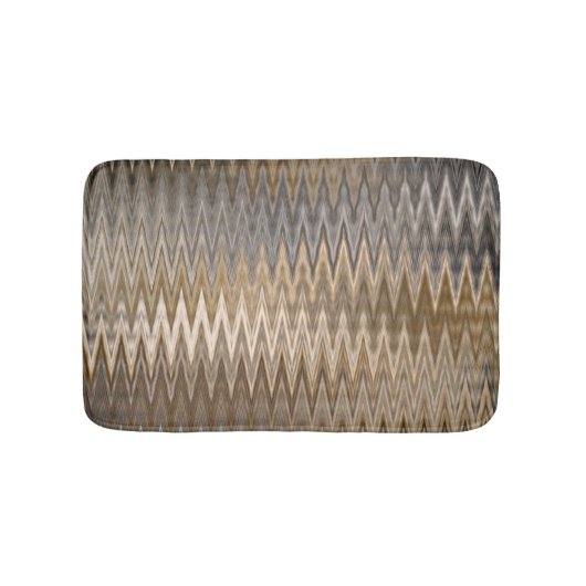茶色の土色の波型パターン バスマット (正面)