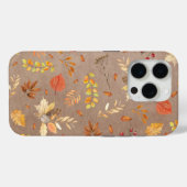 茶色の地に落ち葉をコラージュ Case-Mate iPhoneケース (裏面 (横))