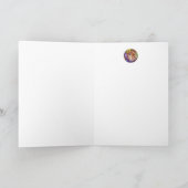 茶色の垂れ耳のウサギのボンネットの水彩画 カード (内部)