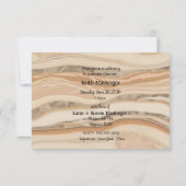 茶色の大理石の息子の卒業お祝い 招待状 (裏面)