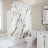 茶色の大理石ルックシャワーカーテン シャワーカーテン (インサイチュ)