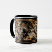 茶色の大理石、黄金のビーズ マグカップ (正面左)
