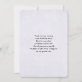 茶色の女性のカーボーイハットとピンクの花ありがとう サンキューカード (裏面)