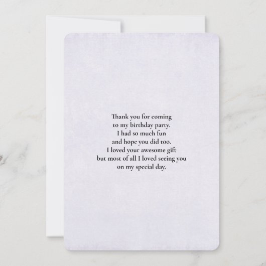 茶色の女性のカーボーイハットとピンクの花ありがとう サンキューカード (裏面)