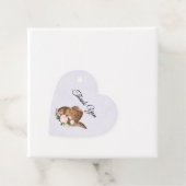 茶色の女性のカーボーイハットとピンクの花ありがとう フェイバータグ (インサイチュ)