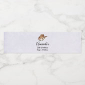 茶色の女性のカーボーイハットとピンクの花誕生日 ペットボトルラベル (シングルラベル)