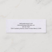 茶色の女性のカーボーイハットとピンクの花 スキニー名刺 (裏面)