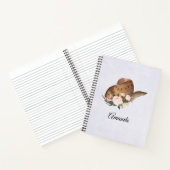 茶色の女性のカーボーイハットとピンクの花 ノートブック (内部)