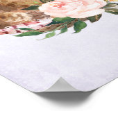 茶色の女性のカーボーイハットとピンクの花 ポスター (角)