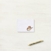 茶色の女性のカーボーイハットとピンクの花 ポストイット (デスク上)