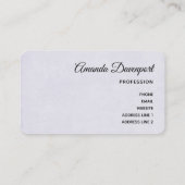 茶色の女性のカーボーイハットとピンクの花 名刺 (裏面)