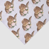 茶色の女性のカーボーイハットとピンクの花 薄葉紙 (詳細)