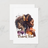 茶色の女性 サンキューカード (正面/裏面)