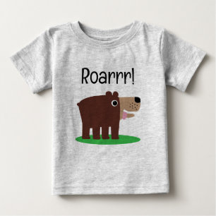 茶色の子グマのキャラクター 赤ちゃんTシャツ ベビーTシャツ