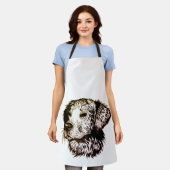 茶色の子犬のスケッチ エプロン (着用した状態)