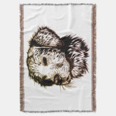 茶色の子犬のスケッチ スローブランケット (正面縦)