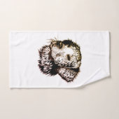 茶色の子犬のスケッチ バスタオルセット (ハンドタオル)