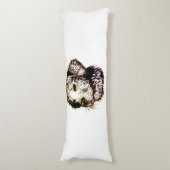 茶色の子犬のスケッチ ボディピロー (正面縦)