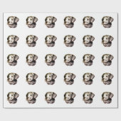 茶色の子犬のスケッチ ラッピングペーパー (フラット)