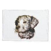 茶色の子犬のスケッチ 枕カバー (裏面)