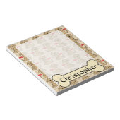 茶色の子犬のデザインをパーソナライズ ノートパッド (アングル)