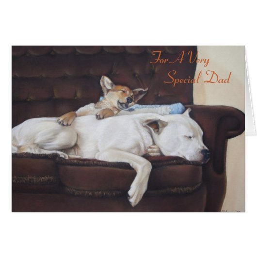 茶色の子犬の白いアメリカのブルドッグの現実主義者の芸術 (正面横)