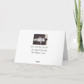 茶色の子犬の白いアメリカのブルドッグ現実主義芸術 カード (裏面)