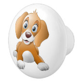 茶色の子犬 セラミックノブ (右)