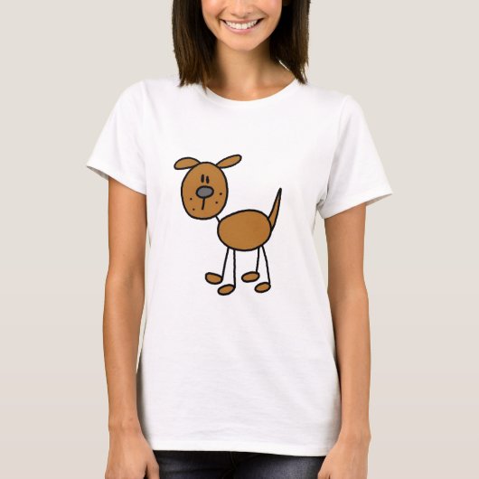 茶色の子犬Tシャツとギフト Tシャツ (正面)