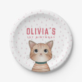 茶色の子猫 ペーパープレート (正面)