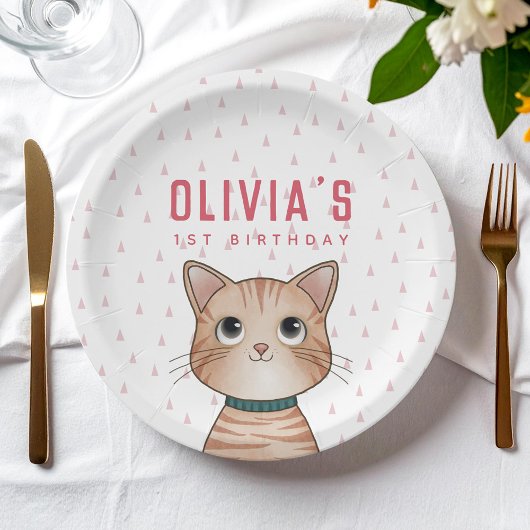 茶色の子猫 ペーパープレート