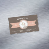 茶色の守衛書家清掃 マグネット名刺 (インサイチュ)