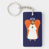 茶色の守護天使（両面） キーホルダー (正面)