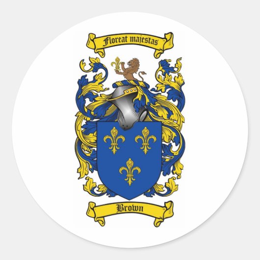 茶色の家紋 – 腕の茶色のコート ラウンドシール (正面)