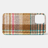茶色の市松模様に生地、スコットランドウール。 Case-Mate iPhoneケース (裏面 (横))