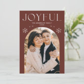 茶色の幸せなスノーフレークのアーチ写真 シーズンカード (スタンド正面)