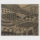 茶色の幾何エレガント抽象芸術の部族パターン | ラッピングペーパー (フラット)