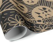 茶色の幾何エレガント抽象芸術の部族パターン | ラッピングペーパー (ロールコーナー)