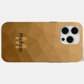茶色の幾何グラデーションメッシュパターンモノグラム Case-Mate iPhoneケース (裏面 (横))
