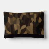 茶色の幾何学的な形状パターンステッカー アクセサリーポーチ (裏面)