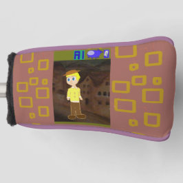 茶色の幾何学的な漫画テーマ ゴルフヘッドカバー