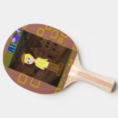 茶色の幾何学的な漫画テーマ 卓球ラケット (横)