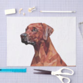 茶色の幾何学的な犬の白 薄葉紙 (クラフト)