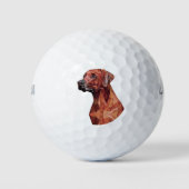 茶色の幾何学的な犬 ゴルフボール (正面)