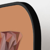 茶色の幾何学的な犬 ピックルボールラケット (左詳細)