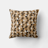 茶色の幾何学的パターン クッション (裏面)
