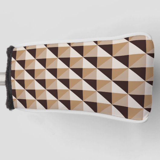 茶色の幾何学的パターン ゴルフヘッドカバー (正面)