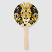 茶色の幾何学的ライオン ハンドファン (裏面)