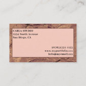 茶色の幾何学的芸術的名刺 名刺 (裏面)